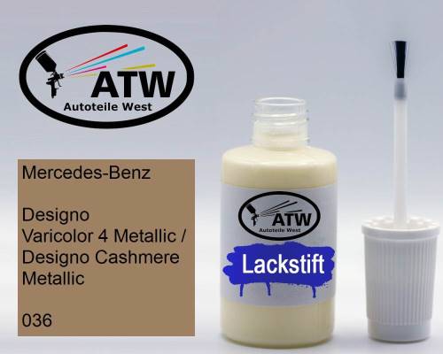 Mercedes-Benz, Designo Varicolor 4 Metallic / Designo Cashmere Metallic, 036: 20ml Lackstift, von ATW Autoteile West.